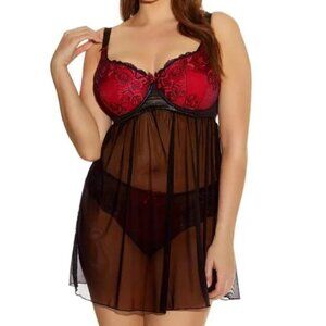Elomi Anushka Underwire Babydoll Chemise Lingerie UK 40FF US 40H EL4062